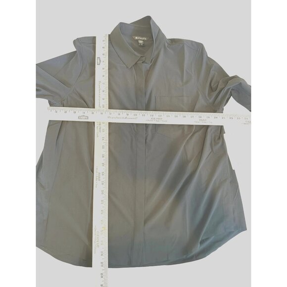 NWT Athleta Women's Featherweight Stretch Shirt Size LARGE Black - Picture 7 of 9